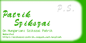 patrik szikszai business card